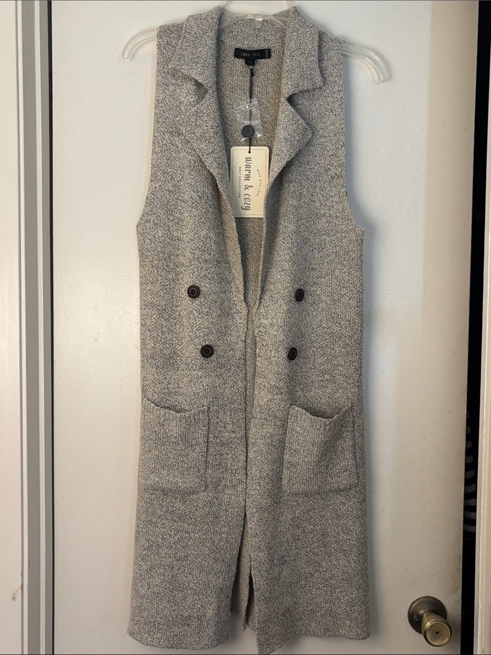 Love Tree Sleeveless Long Sweater Vest - Picture 3 of 7